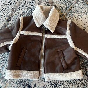 Women’s Brown Faux Leather Jacket size L